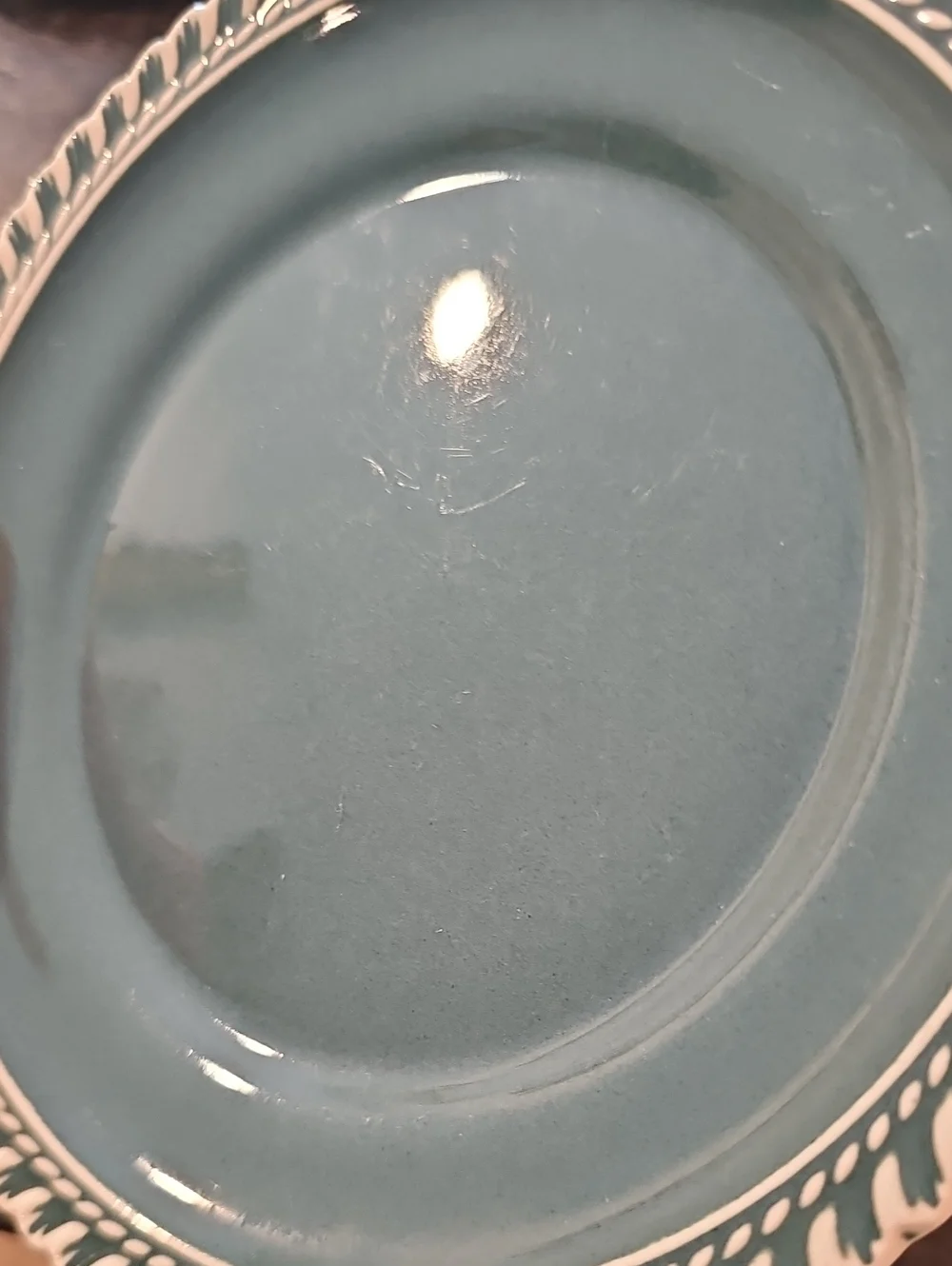 Set Of 4 Vtg 50's Harker Pottery Corinthian Green Bread & Butter/Dessert Plates
